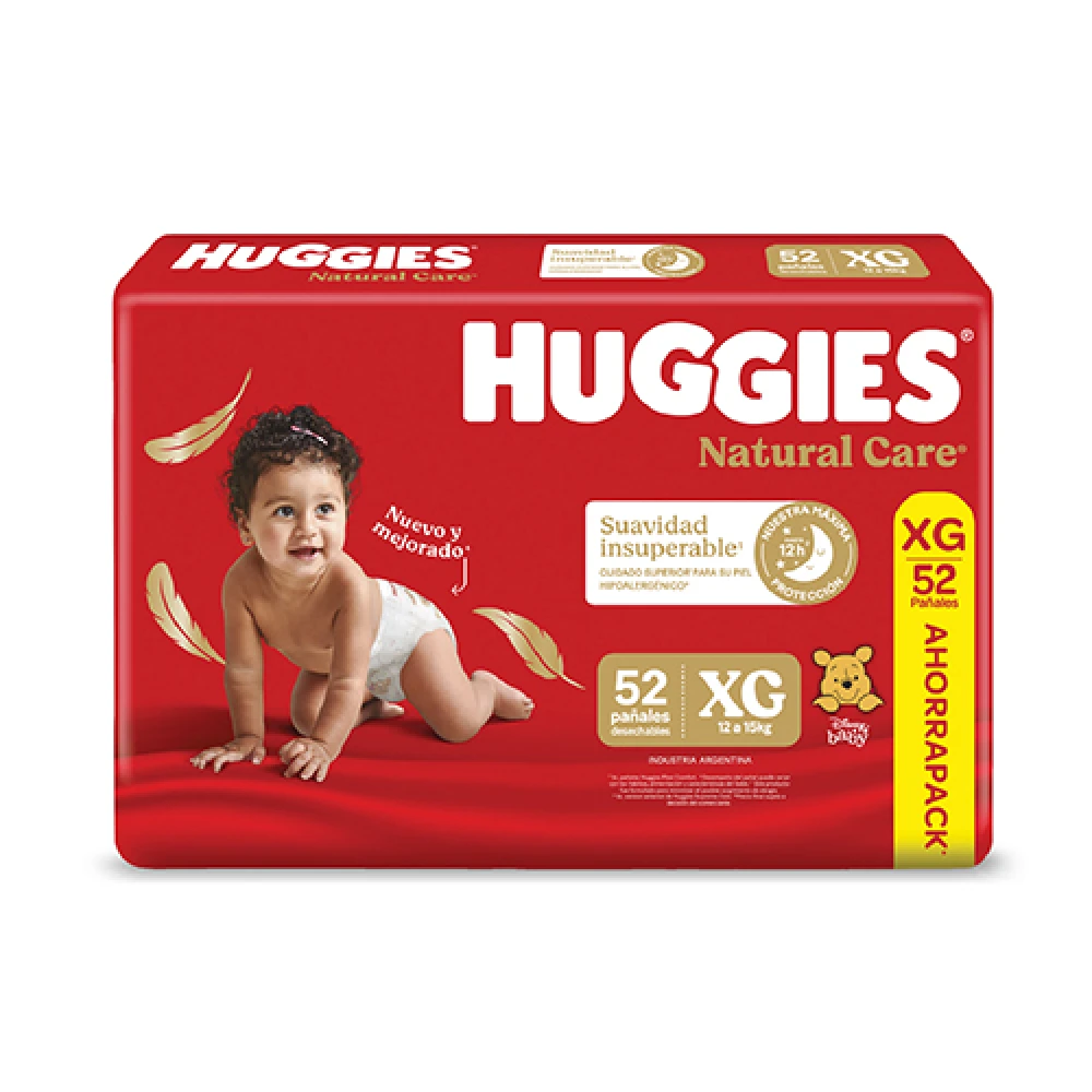 Pañales XG Huggies Supreme Care 52 unidades